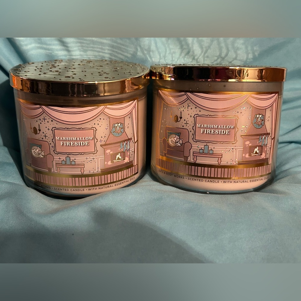 Bath & Body Works Marshmallow Fireside 3-Wick Candle - Set of 2